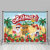 Lofaris Hawaii Beach Bar Floral Christmas In July Backdrop